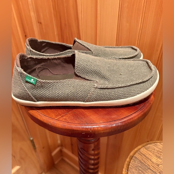 Sanuk men’s khaki slip on loafer casual - Picture 1 of 7